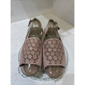 LONDON FOG PINK LEATHER SLINGBACK SANDALS WOMENS SIZE 8.5 M
